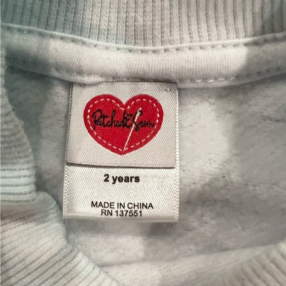 Patched and sewn mint tie dye cool sweatshirt and sweatpant set - size 2 - Picture 3 of 4